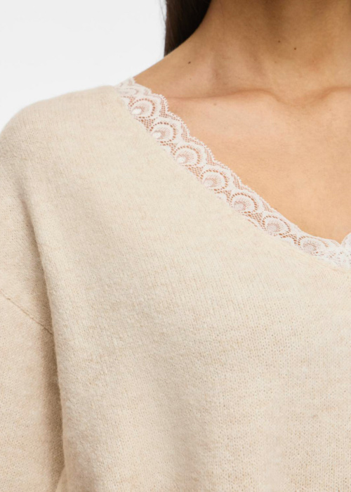Vila megztinis Liga V-Neck Rev Lace