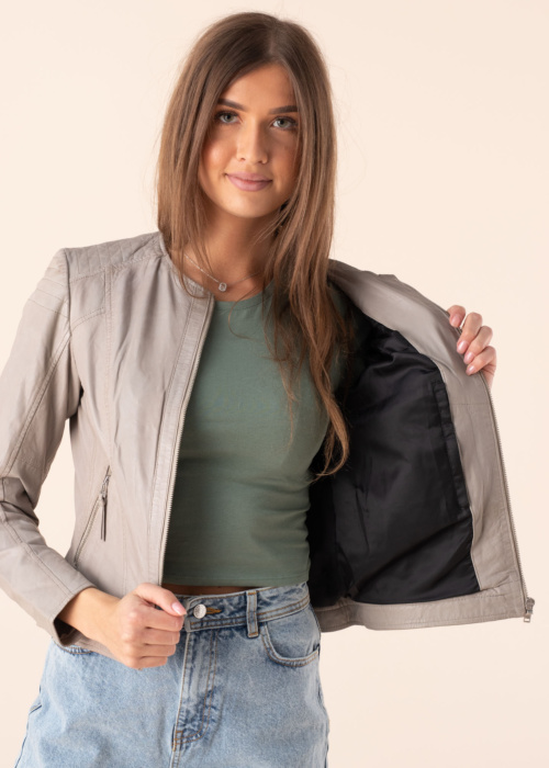 Saki odinė striukė Paula