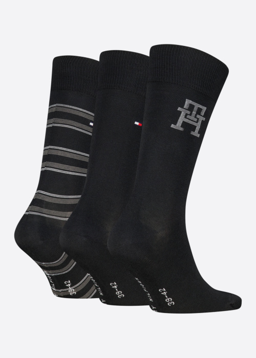 Tommy Hilfiger kojinės Monogram Stripe 3 Pack dovanų dėžutėje