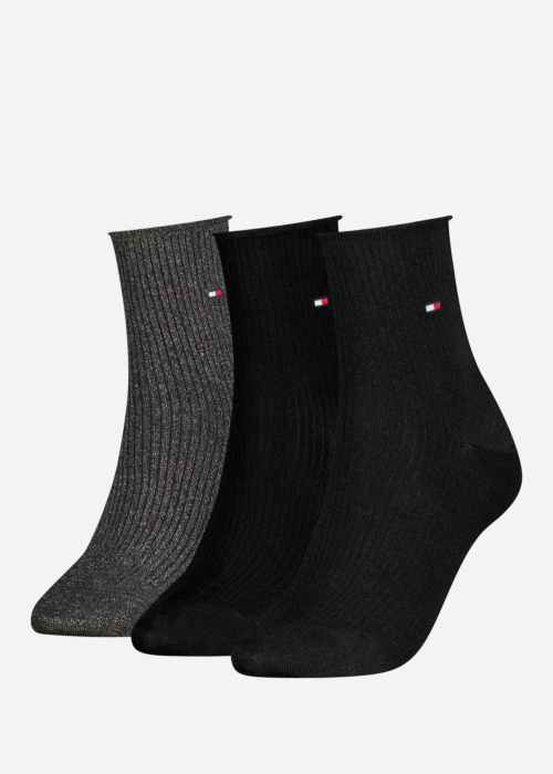 Tommy Hilfiger kojinės Short Lurex 3 Pack dovanų dėžutėje