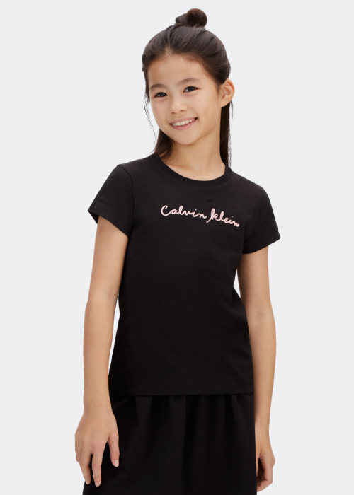 Calvin Klein marškinėliai Script Logotipas Slim