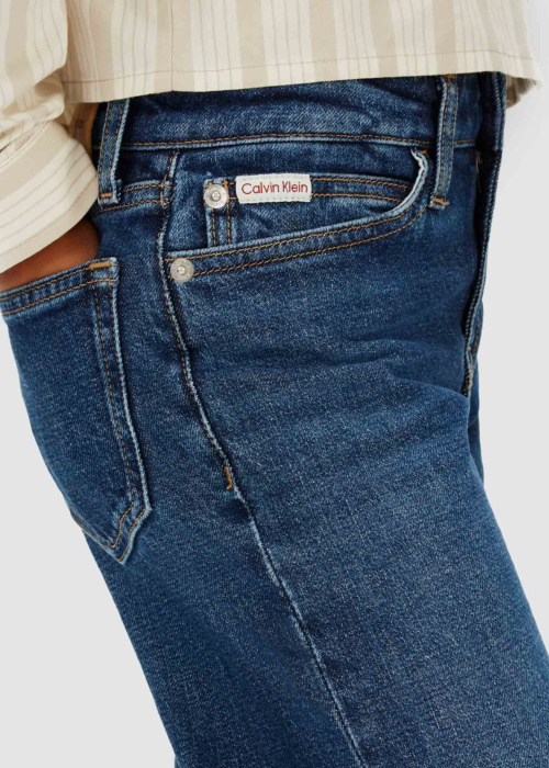 Calvin Klein džinsai Hr Wide Leg Auth Dark Bl Dnm