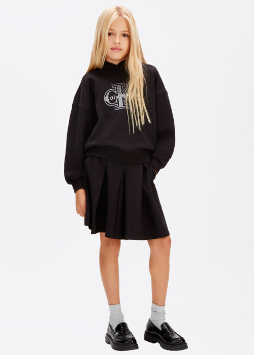 Calvin Klein sijonas Logotipas Tape Pleated Punto