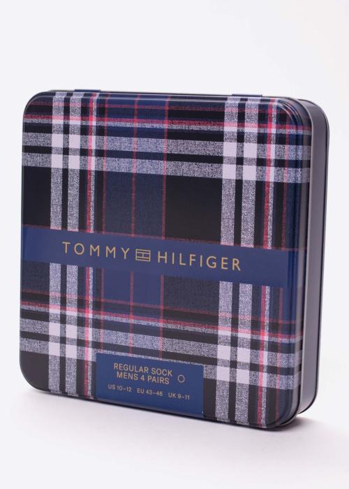 Tommy Hilfiger kojinės Stripe 4 Pack dovanų dėžutėje