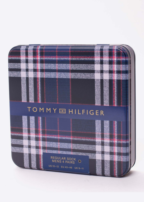 Tommy Hilfiger kojinės Stripe 4 Pack dovanų dėžutėje