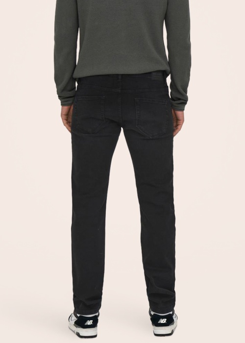 Only & Sons džinsai Weft Regular Black 8638 Mat Dnm