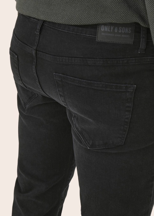 Only & Sons džinsai Weft Regular Black 8638 Mat Dnm