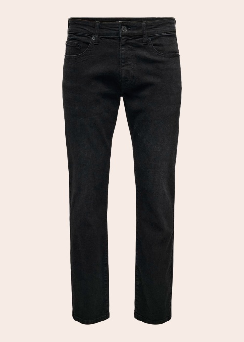 Only & Sons džinsai Weft Regular Black 8638 Mat Dnm