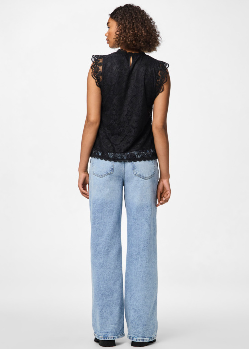 Pieces viršutiniai marškinėliai Olline Sl Lace Top Wvn