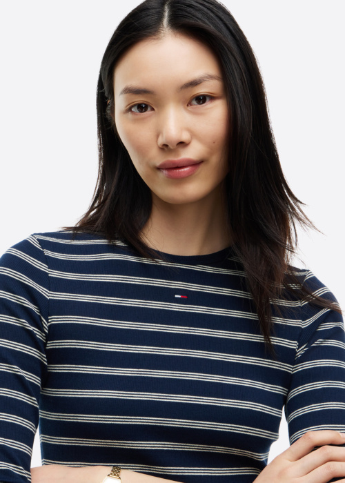 Tommy Jeans marškinėliai Slim Essential Rib