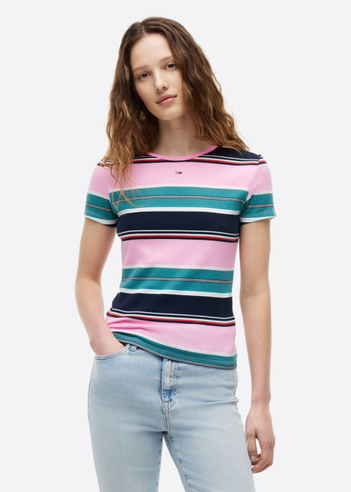 Tommy Jeans marškinėliai Slim Essential Rib