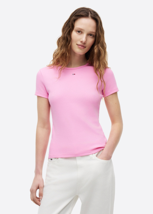 Tommy Jeans marškinėliai Slim Essential Rib