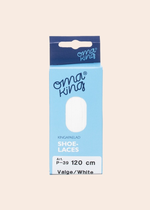 Oma King batų raišteliai balti 120cm
