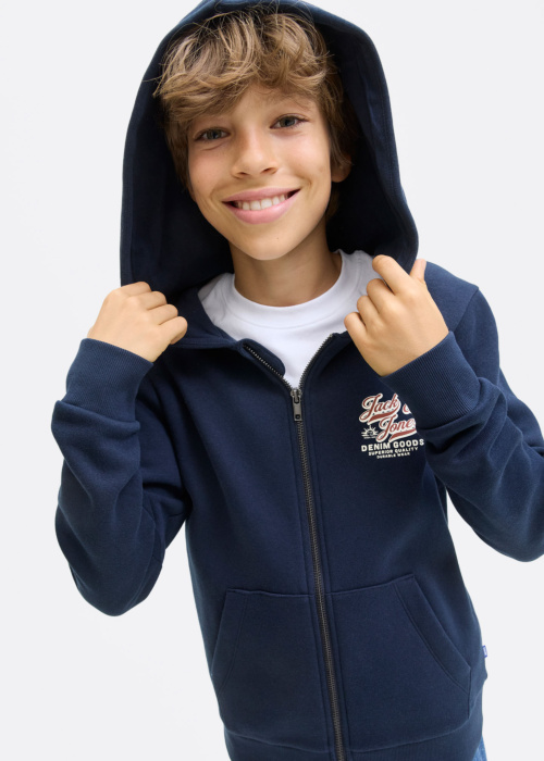 Jack & Jones džemperis Logotipas Sweat Ziphood 2col Jnr