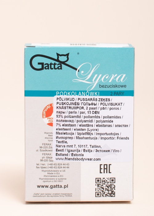 Gatta puskojinės 2 poros 15 den