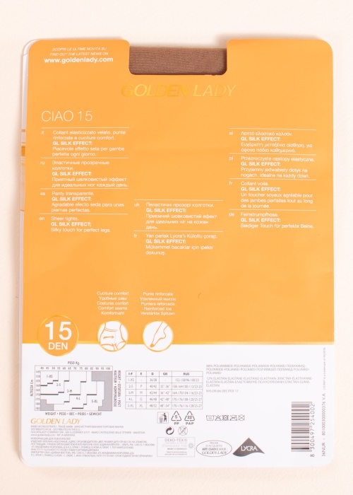 Golden Lady pėdkelnės Ciao 15 den