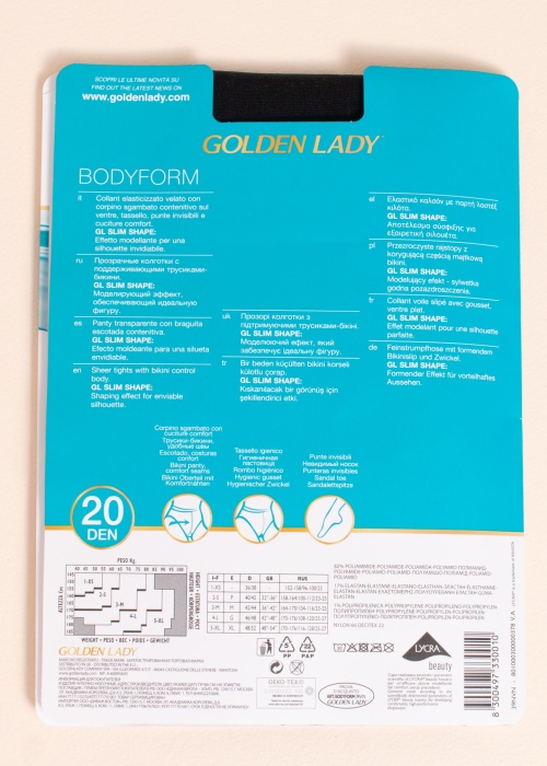 Golden Lady pėdkelnės Bodyform 20 den
