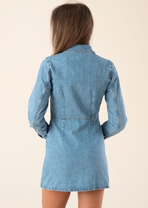 Tommy Jeans suknelė Tjw Ls Badge Denim Mini Dress