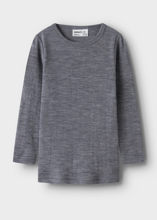Name It Mini Merino vilnos termo marškinėliai Wax Wool Rib