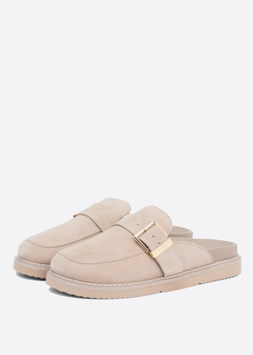 Tommy Hilfiger sandalai Buckle Fur Suede Mule