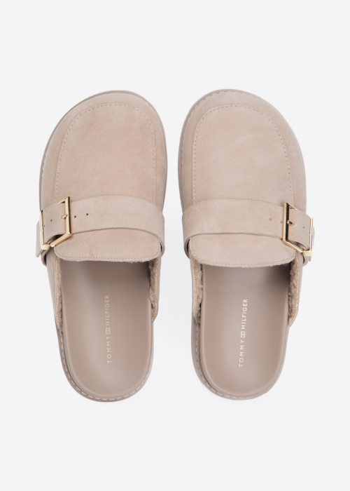 Tommy Hilfiger sandalai Buckle Fur Suede Mule