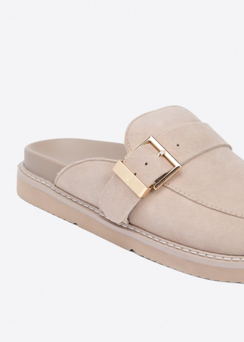 Tommy Hilfiger sandalai Buckle Fur Suede Mule