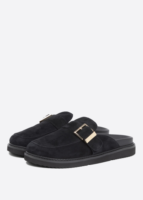 Tommy Hilfiger sandalai Buckle Fur Suede Mule