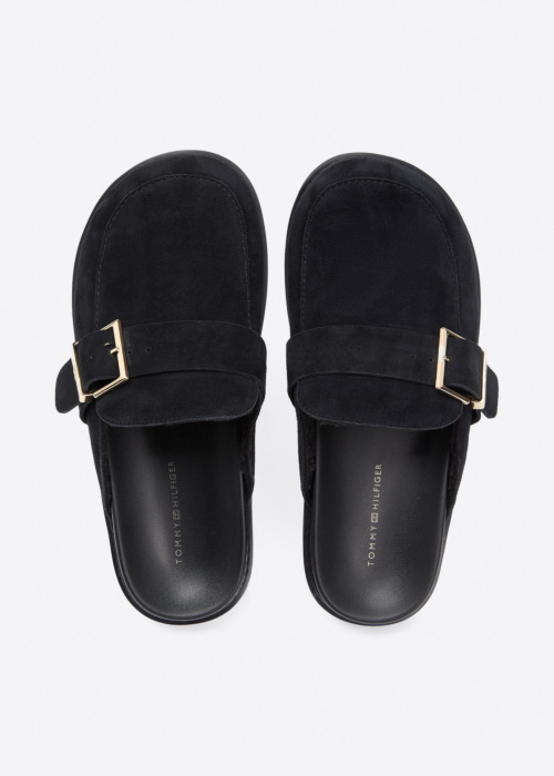 Tommy Hilfiger sandalai Buckle Fur Suede Mule
