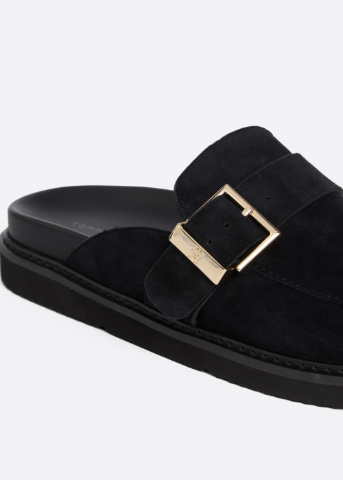 Tommy Hilfiger sandalai Buckle Fur Suede Mule