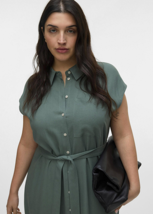 Vero Moda Curve marškinėlis-suknelė Mymilo Sl Calf Shirt Dress Wvn Cur