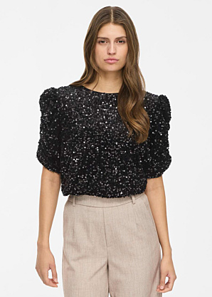 Vila palaidinė Believe O-Neck Puff Sequins