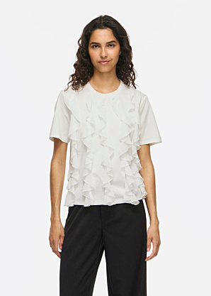 Vila Šv marškinėliai Orda O-Neck Flounce
