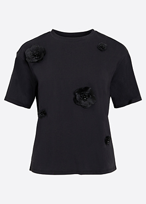 Vila marškinėliai Varzima Flower O-Neck