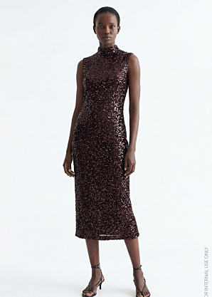 Vila formali suknelė Faith High Neck Midi
