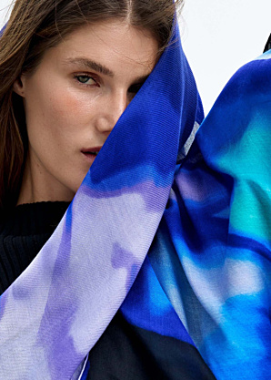 Desigual pavasario-rudens šalikas Degrade Blue