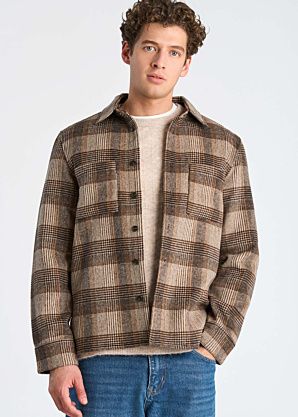 Lindbergh Villane švarkas Brushed Check Overshirt