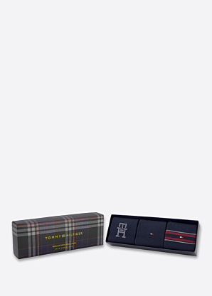 Tommy Hilfiger kojinės Monogram Stripe 3 Pack dovanų dėžutėje