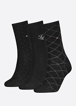 Tommy Hilfiger kojinės Monogram 3 Pack dovanų dėžutėje
