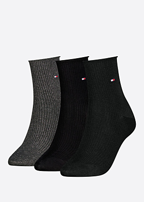 Tommy Hilfiger kojinės Short Lurex 3 Pack dovanų dėžutėje