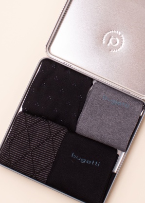 Bugatti kojines 4 poros dovanų dėžutėje