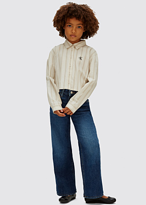 Calvin Klein džinsai Hr Wide Leg Auth Dark Bl Dnm