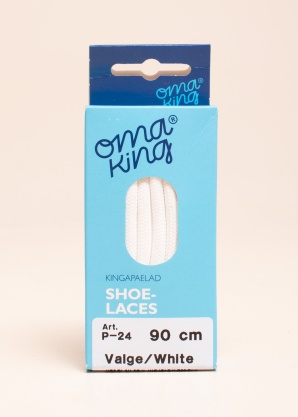 Oma King batų raišteliai balti 90