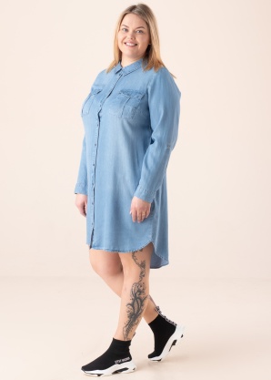 Vero Moda Curve džinsinė suknelė Sigga Ls Short Dress Mix Ga Cur