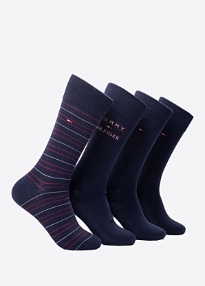 Tommy Hilfiger kojinės Stripe 4 Pack dovanų dėžutėje