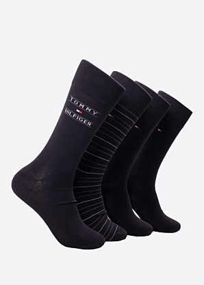 Tommy Hilfiger kojinės Stripe 4 Pack dovanų dėžutėje