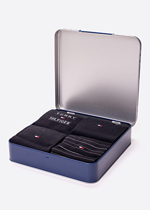 Tommy Hilfiger kojinės Stripe 4 Pack dovanų dėžutėje