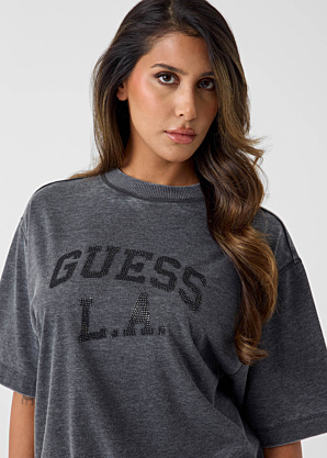 Guess marškinėliai Burnout Oversize
