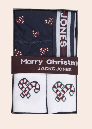 Jack & Jones šortukai ir kojinės dovanų dėžutėje Xmas Cand