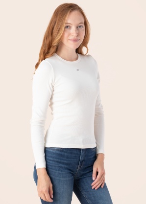 Tommy Jeans marškinėliai Tjw Slim Essential Rib Ls