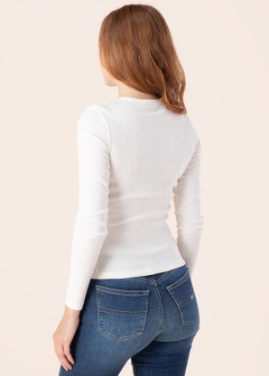 Tommy Jeans marškinėliai Tjw Slim Essential Rib Ls